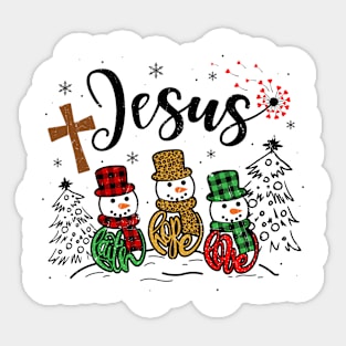 Faith Love Snowman Jesus Dandelion Christmas Family Xmas Sticker